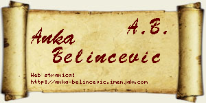 Anka Belinčević vizit kartica